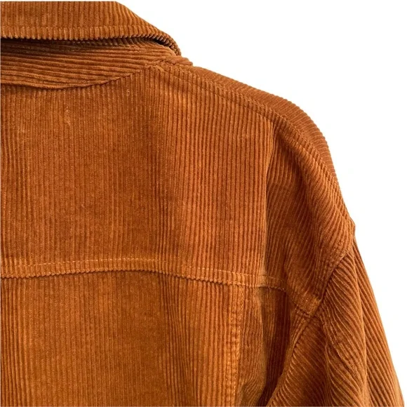 Forever 21 Corduroy Oversized Camel Brown Button Up Jacket - Picture 6 of 11